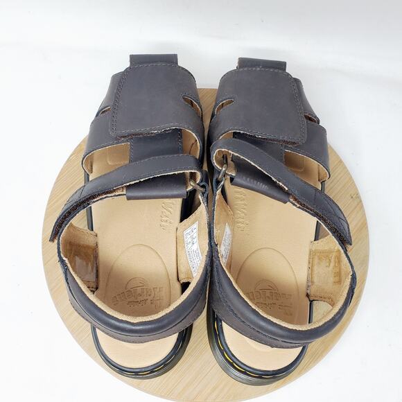 Dr Martens Sandals Womens 6 Moby Brown Leather Chunky Platform Fisherman Shoes - Picture 8 of 12